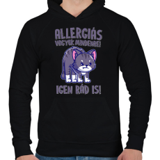 PRINTFASHION Allergiás vagyok mindenre - Férfi kapucnis pulóver - Fekete