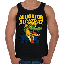 PRINTFASHION Alligator Alcatraz - Férfi atléta - Fekete női trikó