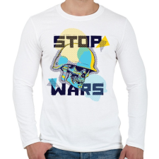 PRINTFASHION Állítsd meg a háborút! - Férfi hosszú ujjú póló - Fehér férfi póló
