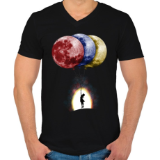 PRINTFASHION Álmodozók - Férfi V-nyakú póló - Fekete