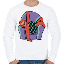 PRINTFASHION Álmos lajhár - Férfi pulóver - Fehér férfi pulóver, kardigán