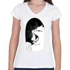 PRINTFASHION Álmoscic - Női V-nyakú póló - Fehér