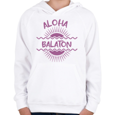 PRINTFASHION Aloha Balaton - Gyerek kapucnis pulóver - Fehér