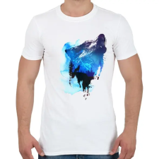 PRINTFASHION Alone as a wolf - Férfi póló - Fehér férfi póló