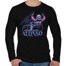PRINTFASHION Alonso F1 - Férfi hosszú ujjú póló - Fekete férfi póló