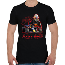 PRINTFASHION Alonso F1 - Férfi póló - Fekete férfi póló