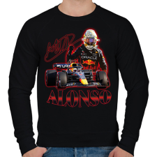 PRINTFASHION Alonso F1 - Férfi pulóver - Fekete férfi pulóver, kardigán