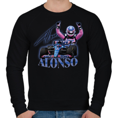 PRINTFASHION Alonso F1 - Férfi pulóver - Fekete