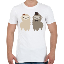 PRINTFASHION Alpaca pár - Férfi póló - Fehér férfi póló