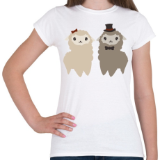 PRINTFASHION Alpaca pár - Női póló - Fehér