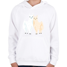 PRINTFASHION Alpaka pár - Gyerek kapucnis pulóver - Fehér