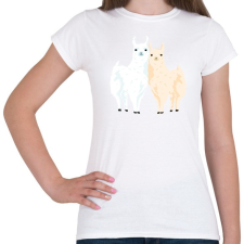 PRINTFASHION Alpaka pár - Női póló - Fehér női póló