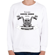 PRINTFASHION Általában kedves vagyok - Motoros minta - Gyerek pulóver - Fehér