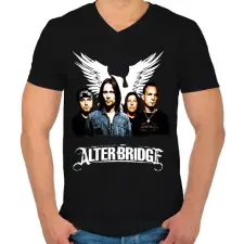 PRINTFASHION alterbridge - Férfi V-nyakú póló - Fekete férfi póló