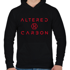 PRINTFASHION Altered Carbon logo - Férfi kapucnis pulóver - Fekete férfi pulóver, kardigán