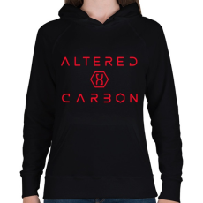 PRINTFASHION Altered Carbon logo - Női kapucnis pulóver - Fekete