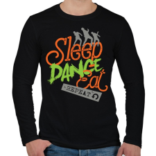 PRINTFASHION Alvás, tánc, evés, ismétlés - Férfi hosszú ujjú póló - Fekete női póló
