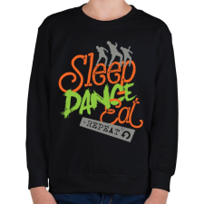 PRINTFASHION Alvás, tánc, evés, ismétlés - Gyerek pulóver - Fekete gyerek pulóver, kardigán