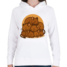 PRINTFASHION Alvó deguk - Női kapucnis pulóver - Fehér női pulóver, kardigán