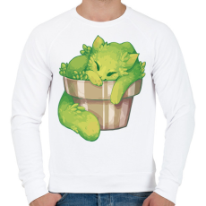 PRINTFASHION Alvó kaktusz cica - Férfi pulóver - Fehér