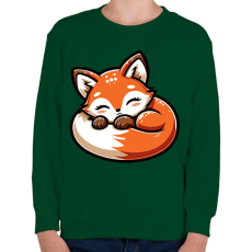 PRINTFASHION Alvó róka - Gyerek pulóver - Sötétzöld