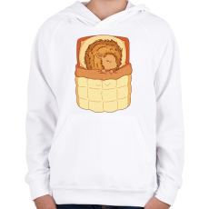 PRINTFASHION Alvó süni - Gyerek kapucnis pulóver - Fehér