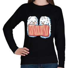 PRINTFASHION Alvó sushik - Női pulóver - Fekete