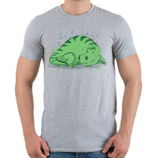 PRINTFASHION Alvó T-rex - Férfi póló - Sport szürke