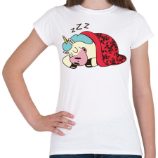PRINTFASHION Alvó unikornis - Női póló - Fehér női póló