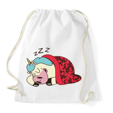 PRINTFASHION Alvó unikornis - Sportzsák, Tornazsák - Fehér tornazsák