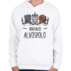 PRINTFASHION Alvóspóló - hivatalos - Gyerek kapucnis pulóver - Fehér