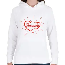 PRINTFASHION Amanda - Női kapucnis pulóver - Fehér női pulóver, kardigán