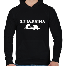 PRINTFASHION Ambulance - Férfi kapucnis pulóver - Fekete férfi pulóver, kardigán