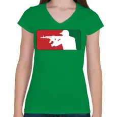 PRINTFASHION AMD league - Női V-nyakú póló - Zöld