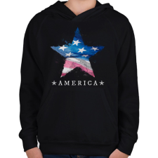 PRINTFASHION AMERICA 2 - Gyerek kapucnis pulóver - Fekete gyerek pulóver, kardigán