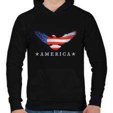PRINTFASHION AMERICA - Férfi kapucnis pulóver - Fekete férfi pulóver, kardigán