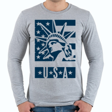 PRINTFASHION american - Férfi hosszú ujjú póló - Sport szürke