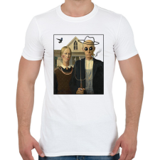 PRINTFASHION American gothic- Parody - Férfi póló - Fehér férfi póló