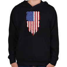 PRINTFASHION American  - Gyerek kapucnis pulóver - Fekete
