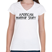 PRINTFASHION American Horror Story - Női V-nyakú póló - Fehér női póló