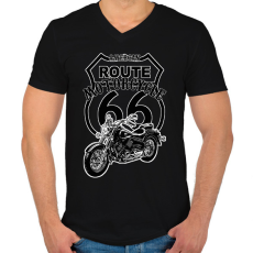 PRINTFASHION american motorcycle - Férfi V-nyakú póló - Fekete