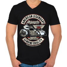 PRINTFASHION American motorcycle - Férfi V-nyakú póló - Fekete férfi póló