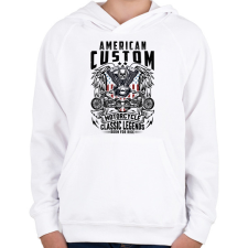 PRINTFASHION american motorcycle - Gyerek kapucnis pulóver - Fehér gyerek pulóver, kardigán