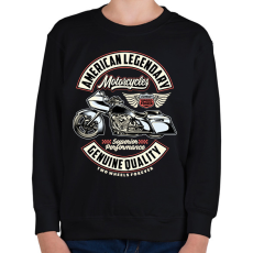 PRINTFASHION American motorcycle - Gyerek pulóver - Fekete