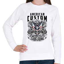 PRINTFASHION american motorcycle - Női pulóver - Fehér női pulóver, kardigán