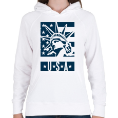 PRINTFASHION american - Női kapucnis pulóver - Fehér