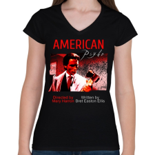 PRINTFASHION american psyho - Női V-nyakú póló - Fekete női póló