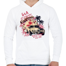 PRINTFASHION Amerika California retro - Férfi kapucnis pulóver - Fehér