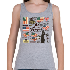 PRINTFASHION amerika - Női atléta - Sport szürke női trikó