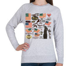 PRINTFASHION amerika - Női pulóver - Sport szürke női pulóver, kardigán